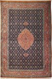 4'5" x 6'8"   Silk Persian Qom Rug Top View