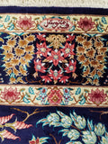 4'4" x 6'5"   Silk Persian Qom Tree of Life Rug Angle View