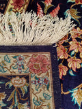 4'4" x 6'5"   Silk Persian Qom Tree of Life Rug Angle View