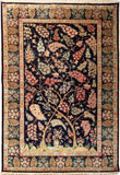 4'5" x 6'5"   Silk Persian Qom Tree of Life Rug Top View