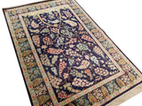 4'5" x 6'5"   Silk Persian Qom Tree of Life Rug Angle View