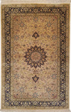 4'1" x 6'5"   Silk Persian Qom Rug Top View