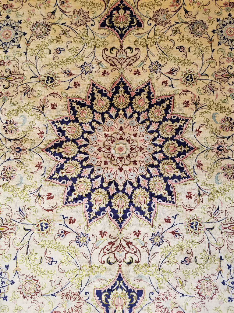 4'1" x 6'5"   Silk Persian Qom Rug Angle View
