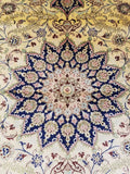4'3" x 6'6"   Silk Persian Qom Rug Angle View