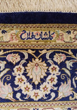 4'3" x 6'6"   Silk Persian Qom Rug Angle View