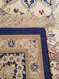 4'3" x 6'6"   Silk Persian Qom Rug Back View