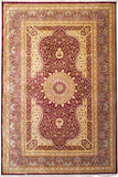 4'4" x 6'6"   Silk Persian Qom Rug Top View