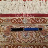 3'3" x 5'1"   Silk Persian Qom Rug Angle View