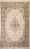 3'3" x 5'3"   Silk Persian Qom Rug Top View