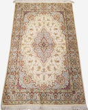 3'3" x 5'3"   Silk Persian Qom Rug Angle View