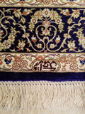 3'3" x 4'7"   Silk Persian Qom Rug Back View