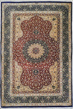 3'3" x 4'7"   Silk Persian Qom Rug Top View