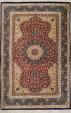 3'3" x 4'7"   Silk Persian Qom Rug Angle View