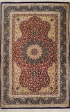 3'3" x 4'7"   Silk Persian Qom Rug Angle View
