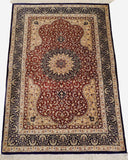 3'3" x 4'7"   Silk Persian Qom Rug Angle View