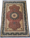 3'3" x 4'7"   Silk Persian Qom Rug Angle View