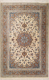 3'4" x 5'3"   Silk Persian Qom Rug Top View