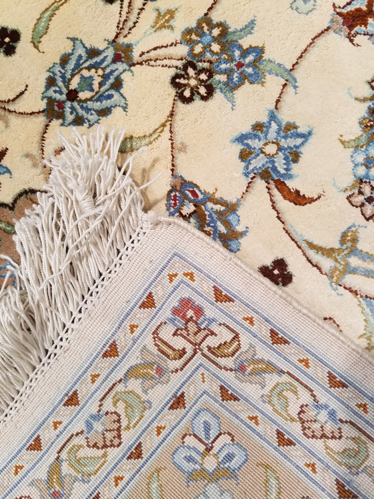 3'4" x 5'3"   Silk Persian Qom Rug Back View