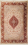3'3" x 4'10"   Silk Persian Qom Rug Top View