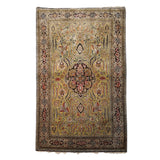 3'4" x 5'3"   Silk Persian Qom Rug Top View