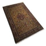 3'4" x 5'3"   Silk Persian Qom Rug Angle View