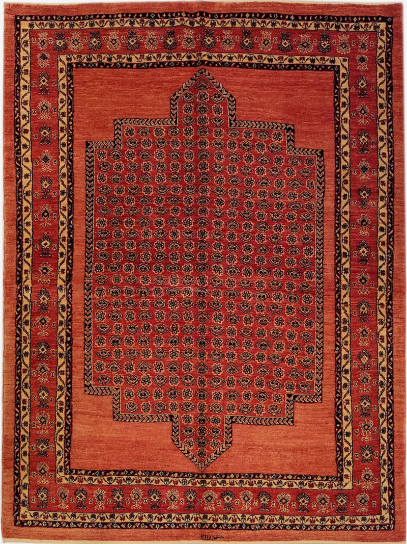 5'3" x 7'0"   Persian Kashkuli Rug Top View