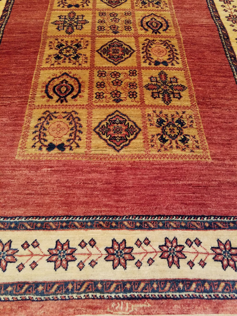 3'8" x 5'2"   Persian Kashkuli Rug Angle View