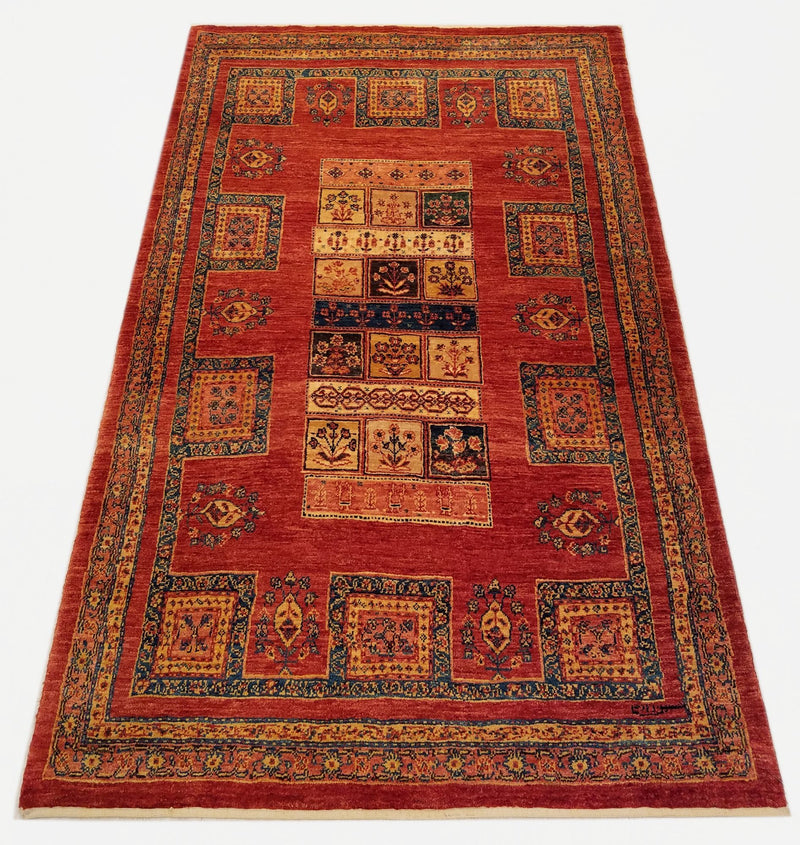 3'8" x 6'1"   Persian Kashkuli Rug Angle View