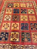 4'8" x 5'11"   Persian Kashkuli Rug Angle View