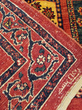 4'8" x 5'11"   Persian Kashkuli Rug Back View