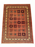 3'7" x 4'9"   Persian Kashkuli Rug Top View