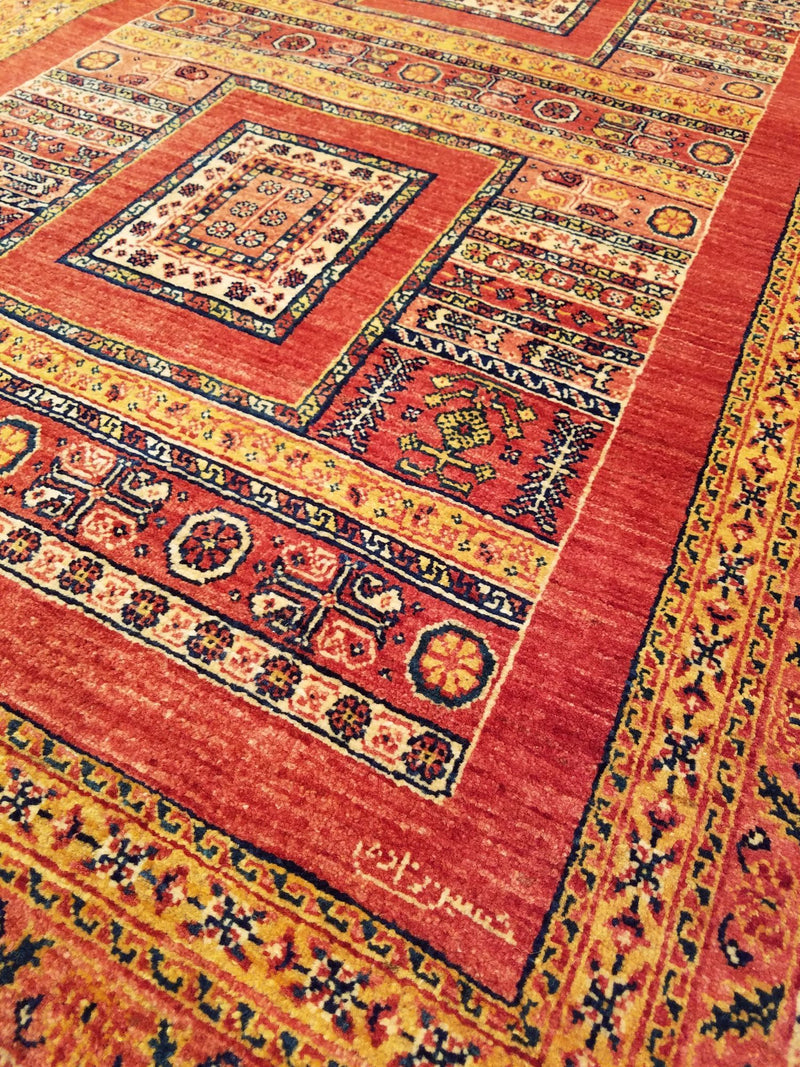 3'7" x 5'11"   Persian Kashkuli Rug Angle View