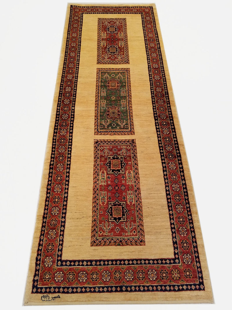 2'11" x 8'4"   Persian Kashkuli Runner Rug Top View