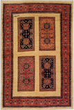 3'7" x 5'4"   Persian Kashkuli Rug Top View