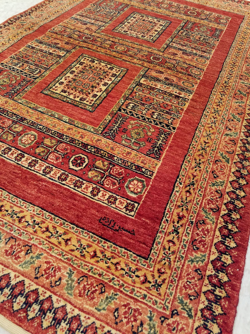 3'6" x 5'6"   Persian Kashkuli Rug Angle View