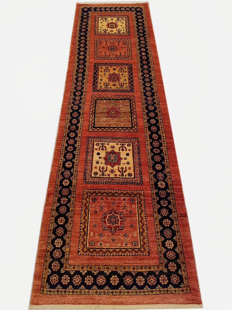 2'8" x 9'6"   Persian Kashkuli Runner Rug Top View