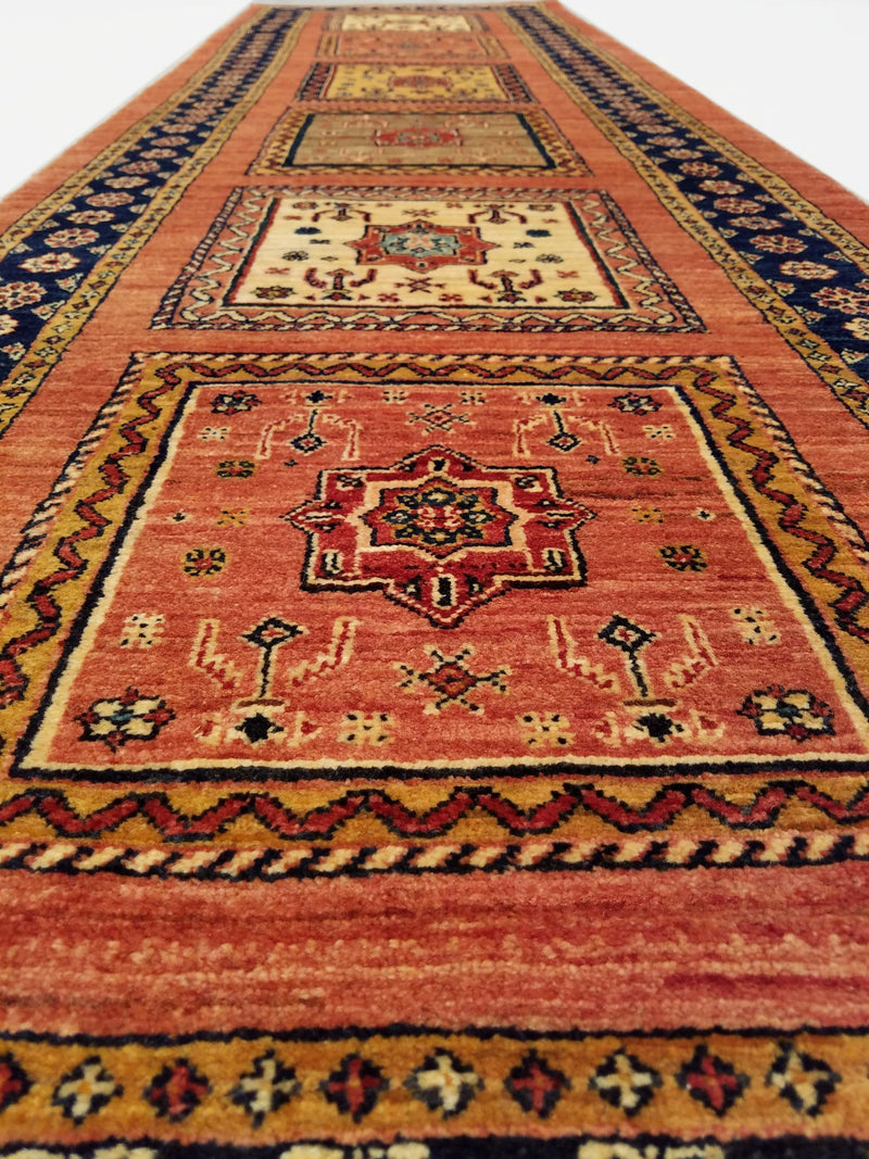 2'8" x 9'6"   Persian Kashkuli Runner Rug Angle View