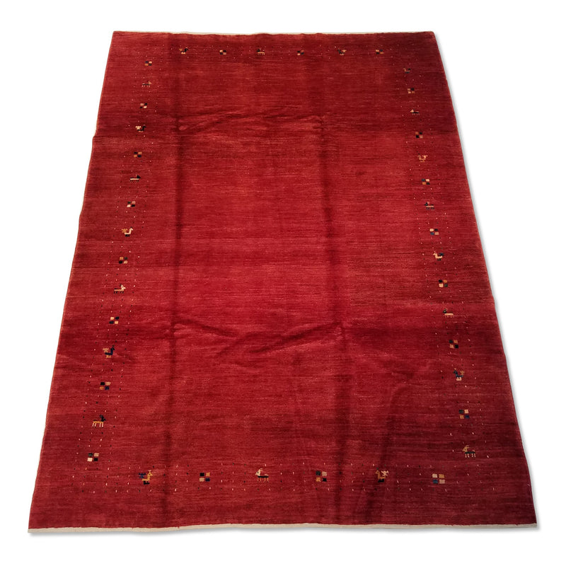6'10" x 9'5"   Persian Gabbeh Rug Angle View