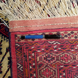 3'0" x 4'7"   Silk Persian Turkman Prayer design Rug Back View