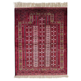 3'7" x 4'8"   Silk Persian Turkman Prayer design Rug Top View