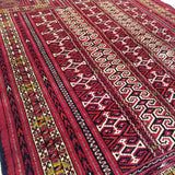 3'7" x 4'8"   Silk Persian Turkman Prayer design Rug Angle View