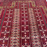 3'7" x 4'8"   Silk Persian Turkman Prayer design Rug Angle View