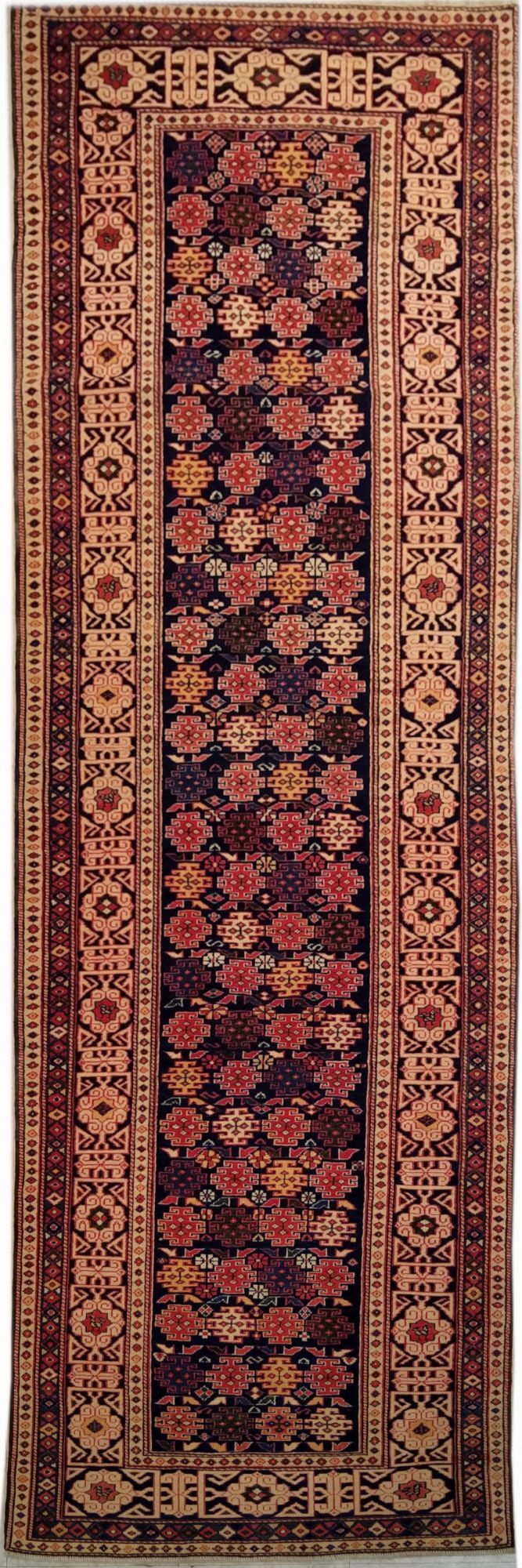 2'11" x 9'7"   Turkish Shirvan Runner Rug Top View