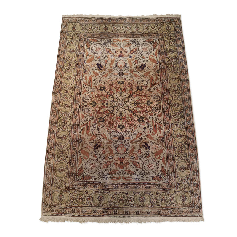 2'11" x 4'5"   Silk Turkish Kayseri Rug Angle View