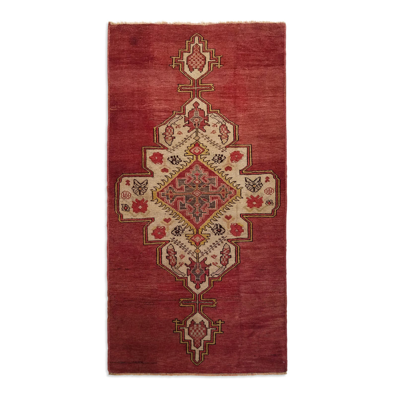 3'5" x 6'8"   Antique Turkish Konya Rug Top View