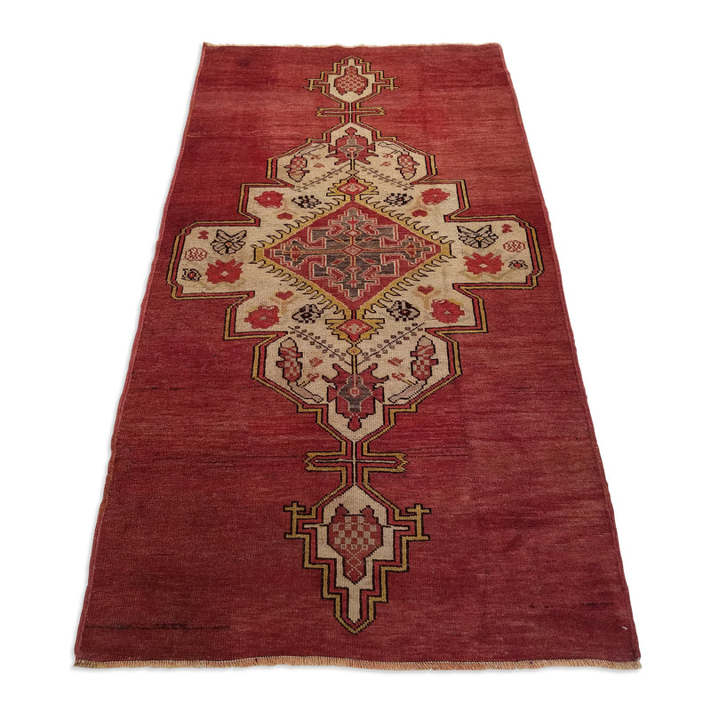 3'5" x 6'8"   Antique Turkish Konya Rug Angle View