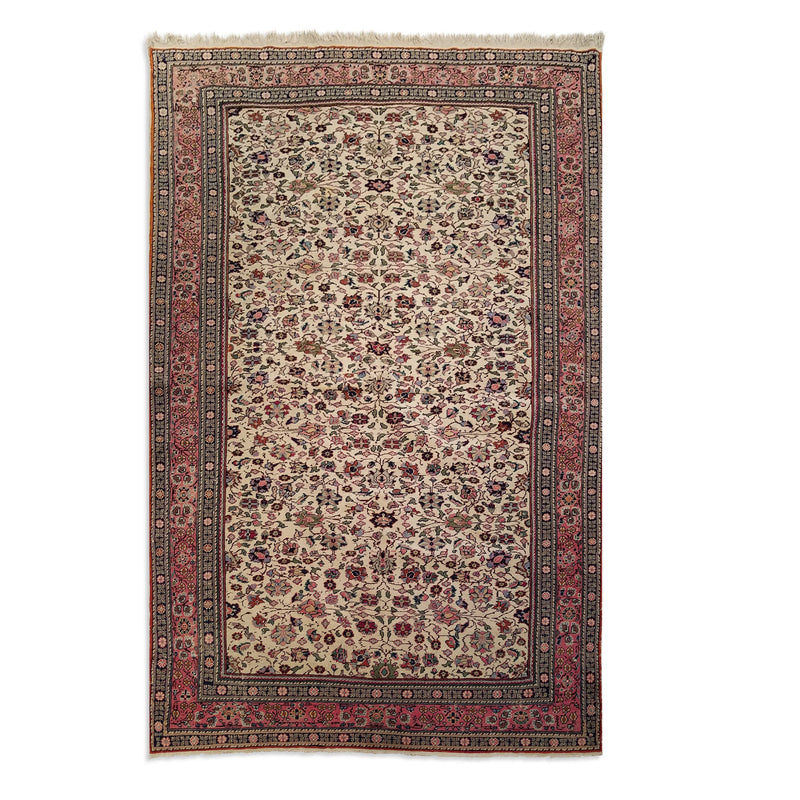 4'6" x 7'0"   Antique Turkish Kayseri Rug Top View