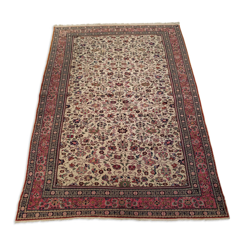 4'6" x 7'0"   Antique Turkish Kayseri Rug Angle View
