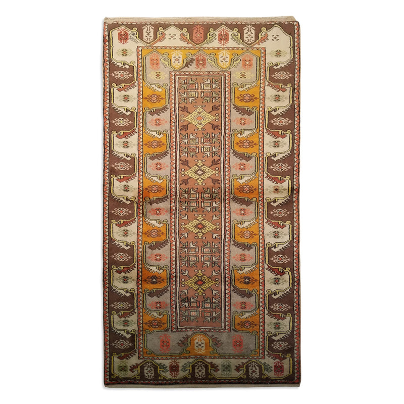 3'8" x 6'7"   Turkish Milas Rug Top View