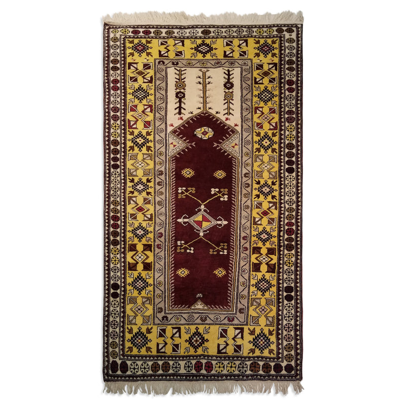 3'11" x 7'0"   Turkish Milas Rug Top View